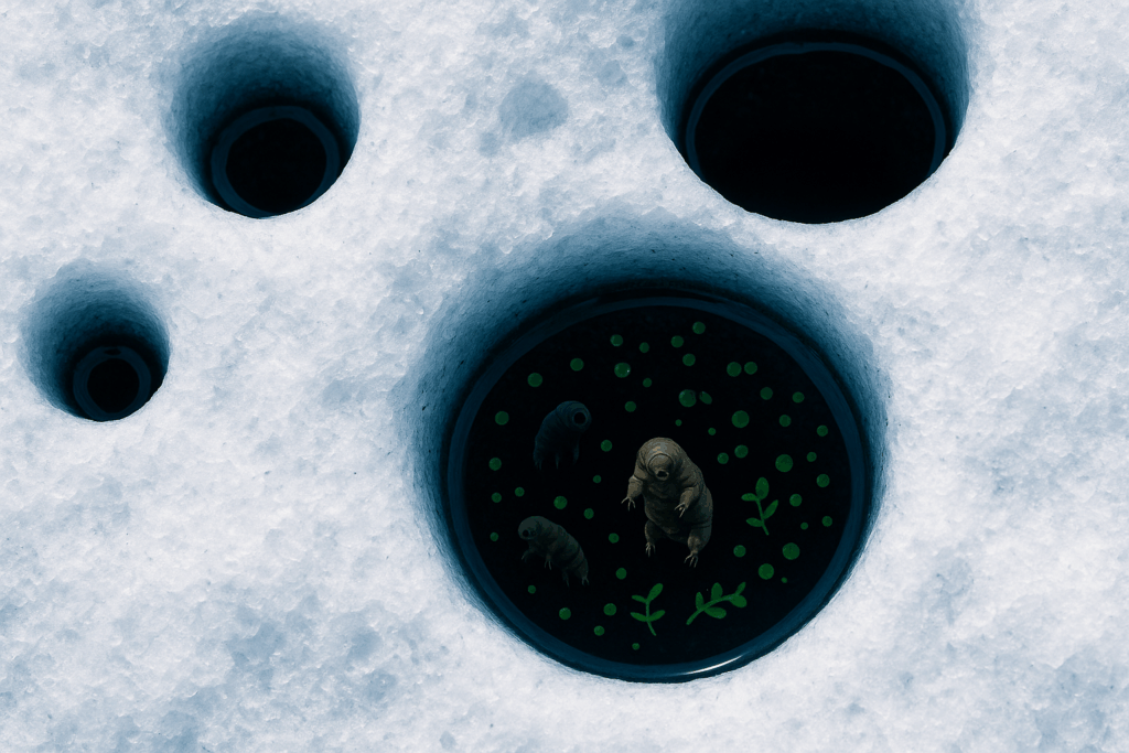 Cryoconite Holes: Glacial Micro-Worlds