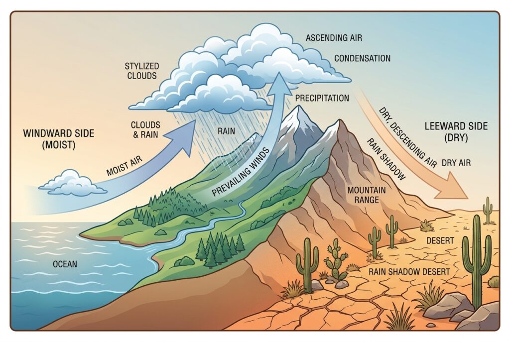 Rain Shadows: How Mountains Make Deserts