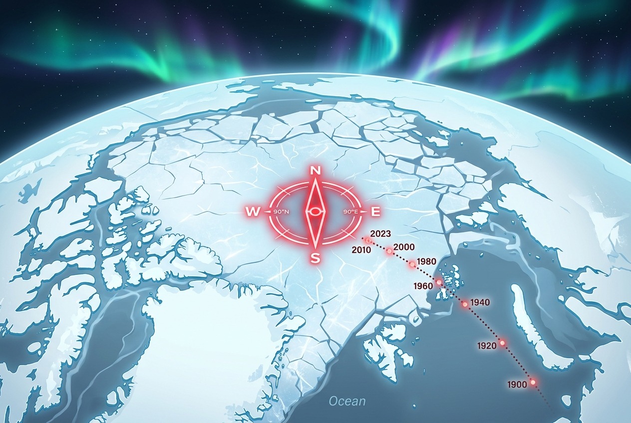 The Wandering Magnetic North Pole